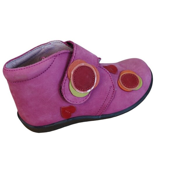 NWOT Aster Girls Pink Leather & Suede Booties Heart & Circle Design Size 9 - Picture 5 of 9